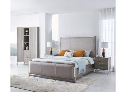 Mobili da camera da letto di lusso Letto 2x Comodino Set Letti mobili hotel Dubai