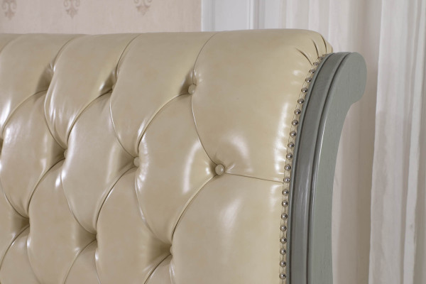 Set da camera da letto di lusso del designer in legno 180x200cm Letto 2x Comodino 3 pezzi.