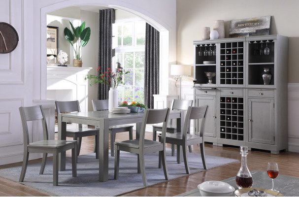 Mobili di design in legno Tavolo Sedie Sala da pranzo 6 sedie Set di 7 pezzi Gruppo di arredamento