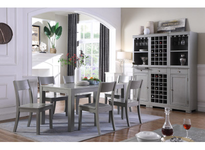 Mobili di design in legno Tavolo Sedie Sala da pranzo 6 sedie Set di 7 pezzi Gruppo di arredamento