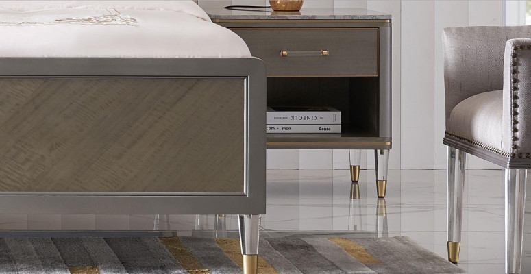 Letto 2x Comodino 3 pezzi. Set Camera da letto Design Decorazione Moderno Lusso Letti