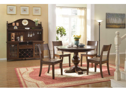 Design tavolo rotondo 4 sedie sala da pranzo sedie rotonde in legno 5 pezzi set.