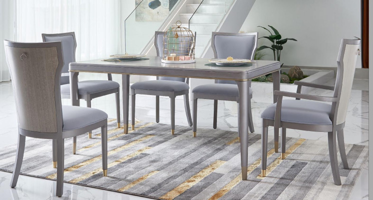 Sei sedie con schienale Set di sedie Gruppo Sala da pranzo Legno Sedie imbottite 6x Schienale