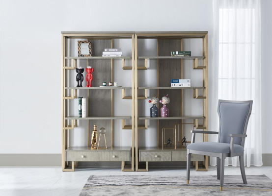 Vetrina di design 2x Vetrina in legno Armadio Armadi Scaffali Soggiorno.