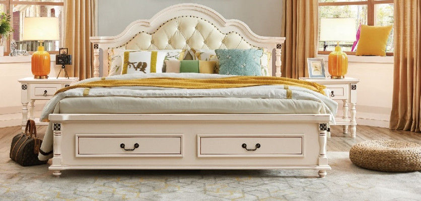 Set da camera da letto Letto Comodino Armadio Letto Hotel in legno Design 4 pezzi.