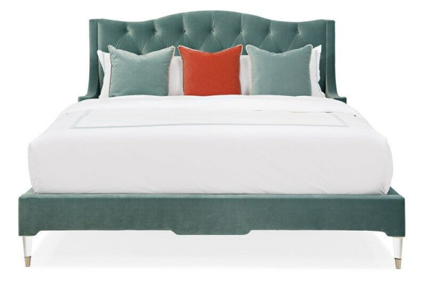 Letti Chesterfield Camera da letto in pelle Design di lusso Letto imbottito doppio Hotel