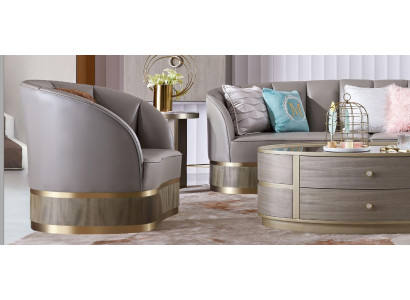 Poltrona Sedia Designer Imbottita Relax Tessuto Pelle Lounge Club Monoposto Nuova