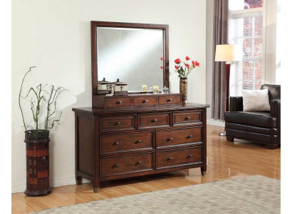 Buffet con specchio realizzato a mano in legno classico.