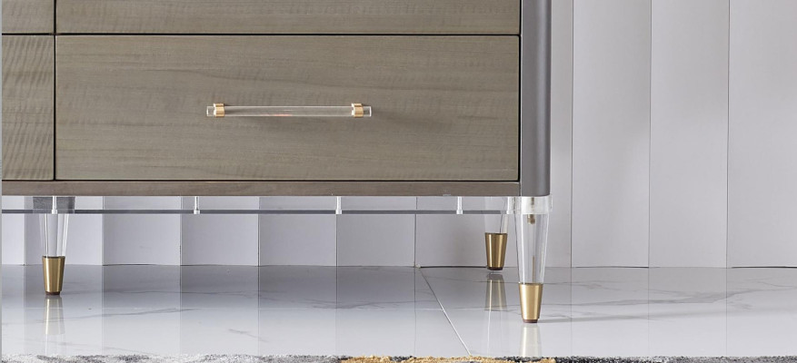 Mobile portaoggetti con 6 cassetti, credenza bassa con sportelli, credenza