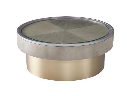 Tavolino moderno in acciaio inox per il design del divano del soggiorno.