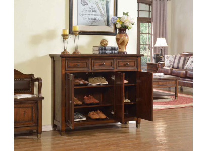 Mobile porta scarpe a 3 scomparti mensola in marrone basamento per scarpe comò.