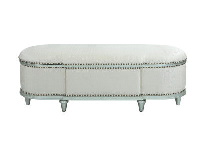 Poggiapiedi classico a baule ovale con poggia-piedi, sgabello, panca, panca.