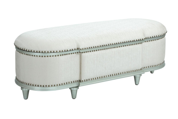 Poggiapiedi classico a baule ovale con poggia-piedi, sgabello, panca, panca.