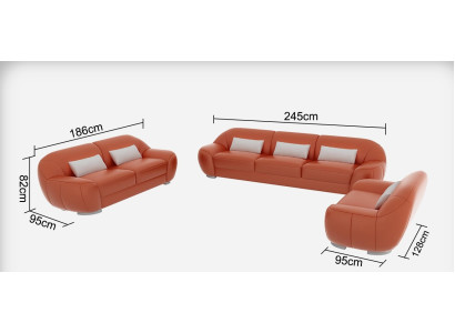 Divano in pelle Divano Salotto Set di divani Divano ad angolo Set da divano Design Decorazione Moderno Divano