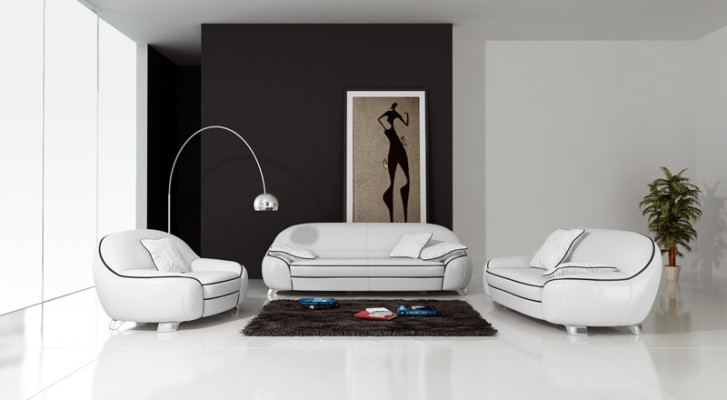 Divano in pelle Divano angolare 3+2+1 posti Design di divani moderni con porta USB