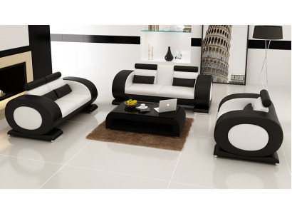 Divano in pelle, moderno divano d'angolo 3+2+1 posti con design divano USB.