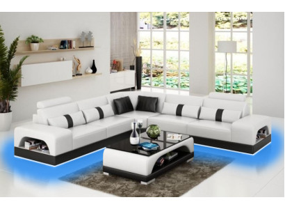 Moderno divano d'angolo, divano ad angolo, divano componibile a forma di L, divano letto XXL, nuovo.