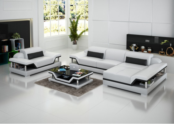 Design divano in pelle Divano Divano Cuscino Polster Angolo Salotto Set Divani Nuovo G8004F
