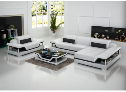 Design divano in pelle Divano Divano Cuscino Polster Angolo Salotto Set Divani Nuovo G8004F