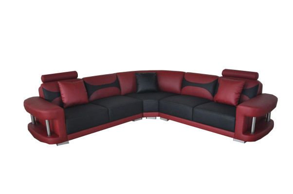 Pelle moderna divano XXL paesaggio urbano del salotto in pelle divano set divano a forma di L con USB