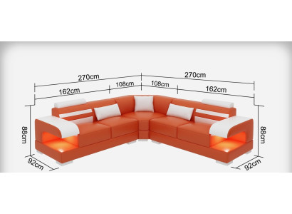 Pelle Divano morbido Salotto Composizione ad angolo Angolo Disegno Set di divani Moderno Divano USB