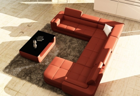 Designersofa seduta imbottita angolo divano in pelle divano con USB cuscino nuovo