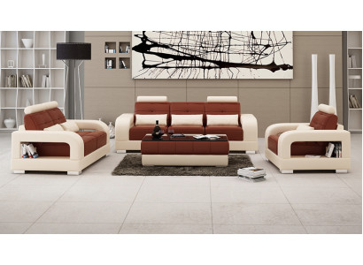 Divano in pelle Divano Set di divani 3+2+1 posti Set di divani Design Moderno Sofa