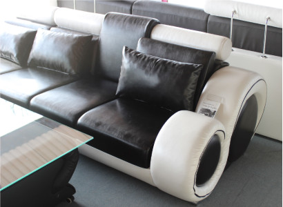 Elegante divano d'angolo di design Berlin II in pelle divano angolare divano.