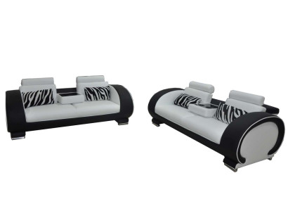 Divano Divano Sedile Imbottitura Set completo Salotto 3+3 Divani Divani da designer in pelle