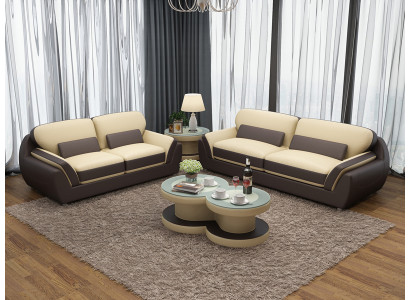 Divano in pelle Divano Set di divani Nuovo Set da 3 + 2 posti Design moderno Sofa