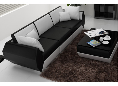 Divano in pelle Divano Set da soggiorno 3+3 posti Design Moderno Set di divani USB Nuovo