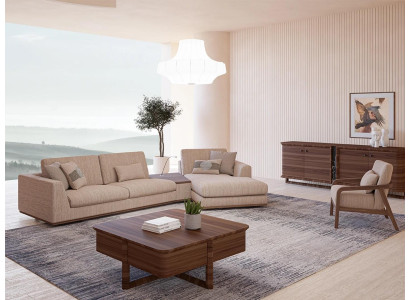 Divani beige design a L, divano angolare imbottito nuovo, poltrona di lusso per il soggiorno.