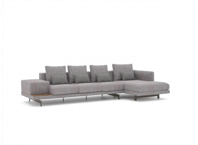 Mobili imbottiti angolari per il soggiorno, divano d'angolo in forma di L, set di design.