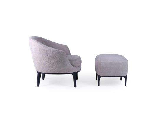 Set soggiorno 2 pezzi poltrona con pouf designer moderno mobili imbottiti