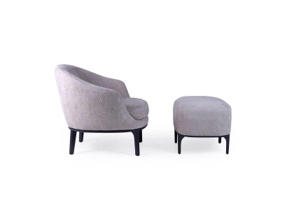 Set soggiorno 2 pezzi poltrona con pouf designer moderno mobili imbottiti