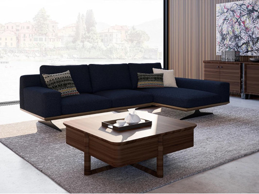 Vendita senza commissioni dellussuoso moderno divano d'angolo in pelle a L con sedute relax e design, per il soggiorno.