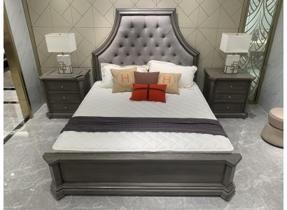 Letto matrimoniale Letto Struttura del letto Letti Letto matrimoniale Letto imbottito Legno Mobili Colore grigio