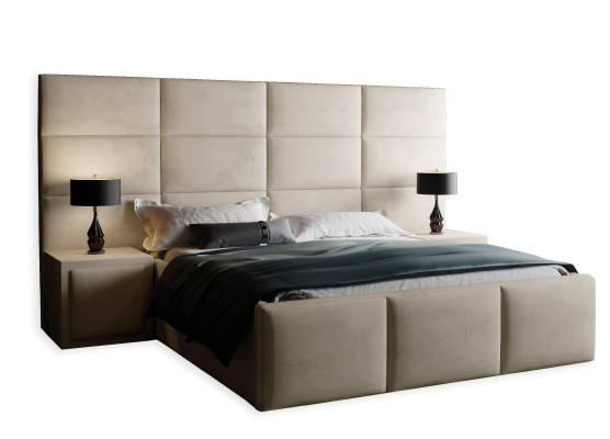 Letto con design Boxspring, letto matrimoniale, materasso, camera da letto di lusso, hotel