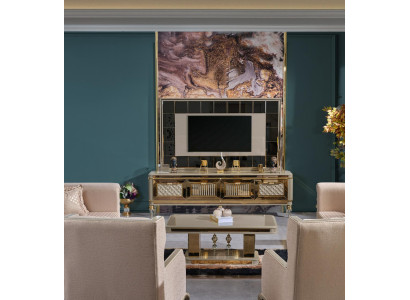 Muro per il supporto TV del soggiorno Supporto TV in design premium di lusso in acciaio inossidabile