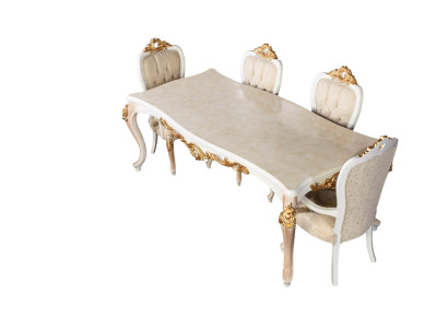 Tavolo di lusso classico in legno stile barocco rococò antico soggiorno e sala da pranzo.