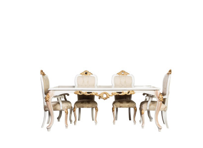 Tavolo di lusso classico in legno stile barocco rococò antico soggiorno e sala da pranzo.