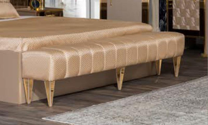 Mobili da camera da letto letto matrimoniale con comodini cabina armadio pouf in design premium squisito