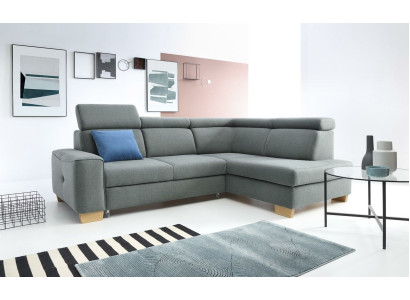 Moderno divano ad angolo imbottito in tessuto, divano letto, ordinazione imbottito