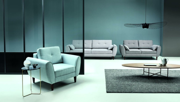 Design divano Chesterfield in stoffa poltrona poltrona da salotto 1 posto divani imbottiti lounge club