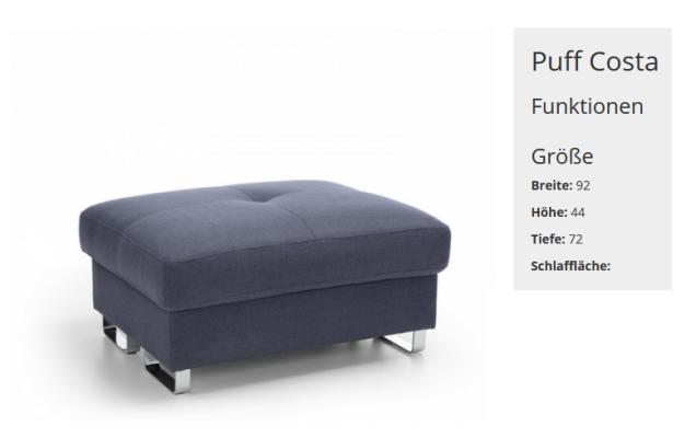 Pouf XXL da club lounge, poggiapiedi in pelle e tessuto, ottomana designer, pufa nuovo.