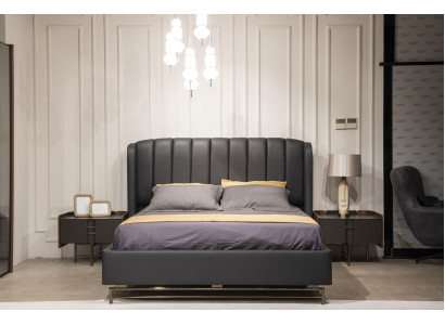 Set camera da letto Letto 2 comodini Armadio Tavolo trucco con specchio 5 pezzi
