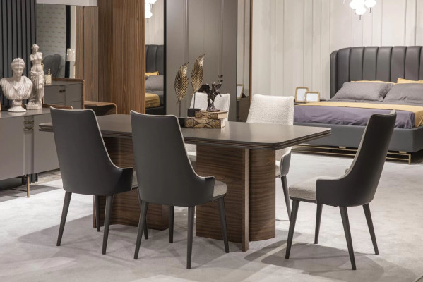 Set da sala da pranzo di lusso Tavolo da pranzo 6x sedie Madia Gruppi da pranzo Set da pranzo 8 pezzi