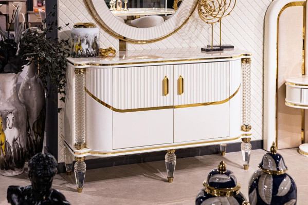 Comò Specchio Legno Mobili Credenza Armadio Mobili di lusso Legno Nuovo