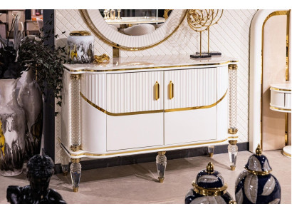 Comò Specchio Legno Mobili Credenza Armadio Mobili di lusso Legno Nuovo