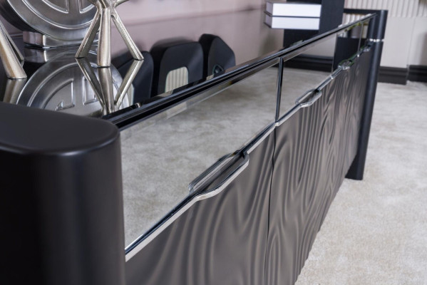 Sideboard 3x specchio sideboard set di lusso in legno commode moderne